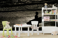 A beautiful wide-angle wall mural of the sea.

