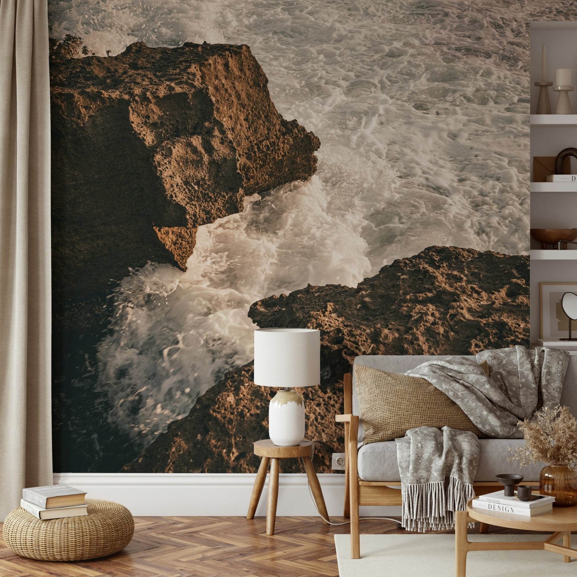 The wallpaper for walls being admired in a home.