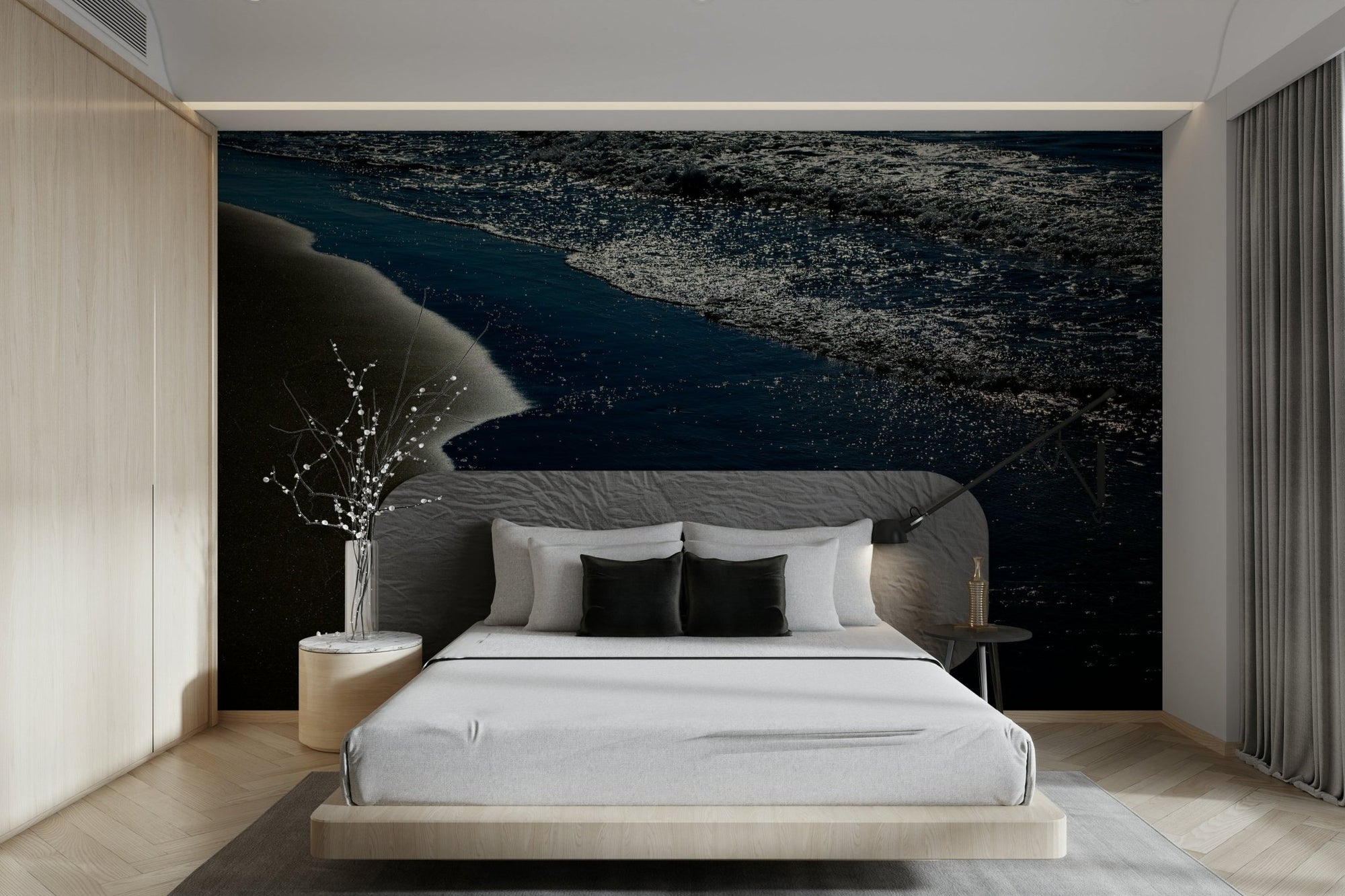 Twinkling light fills the dark sea in this Seaside #5 wall mural GD4787
