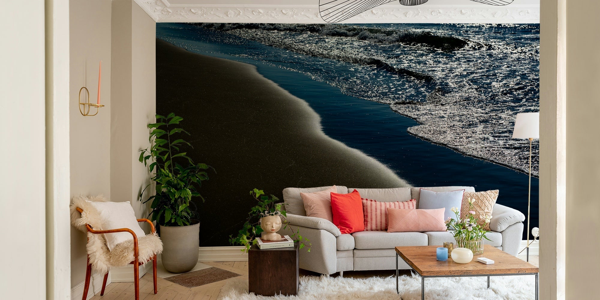 Sparkling light dances on the dark sea in this Seaside #6 wall mural GD4786
