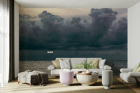 Coastal gloom weighs on the sea and sky, a Seaside #8 wall mural GD4784
