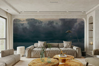 Windswept storm clouds hang over a dark sea in this Seaside #8 wall mural GD4784
