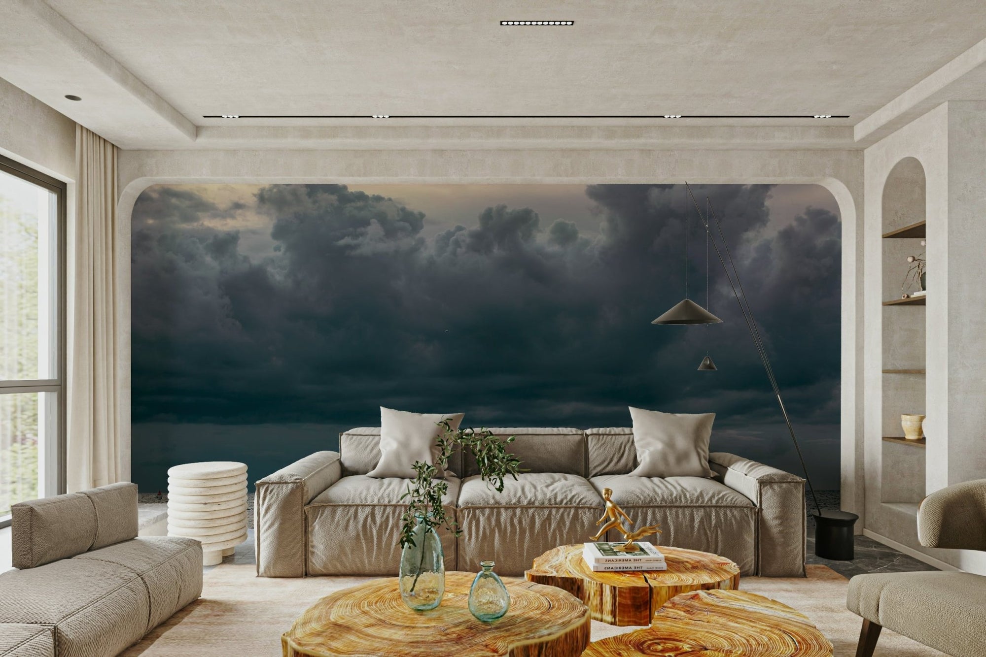 Windswept storm clouds hang over a dark sea in this Seaside #8 wall mural GD4784

