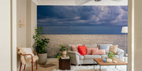 A calming ocean wave wallpaper mural that defines a space., GD4782