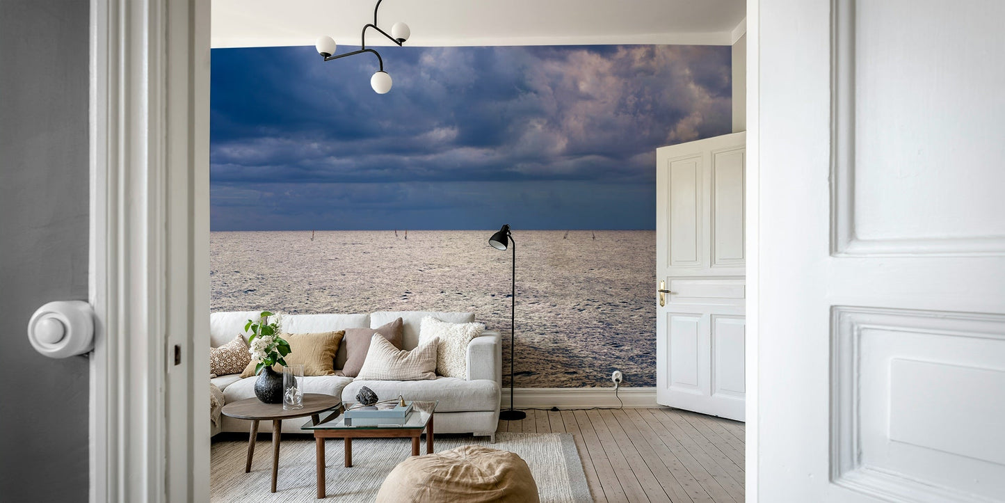 A beautiful coastal rock wallpaper mural with crashing waves., GD4782
