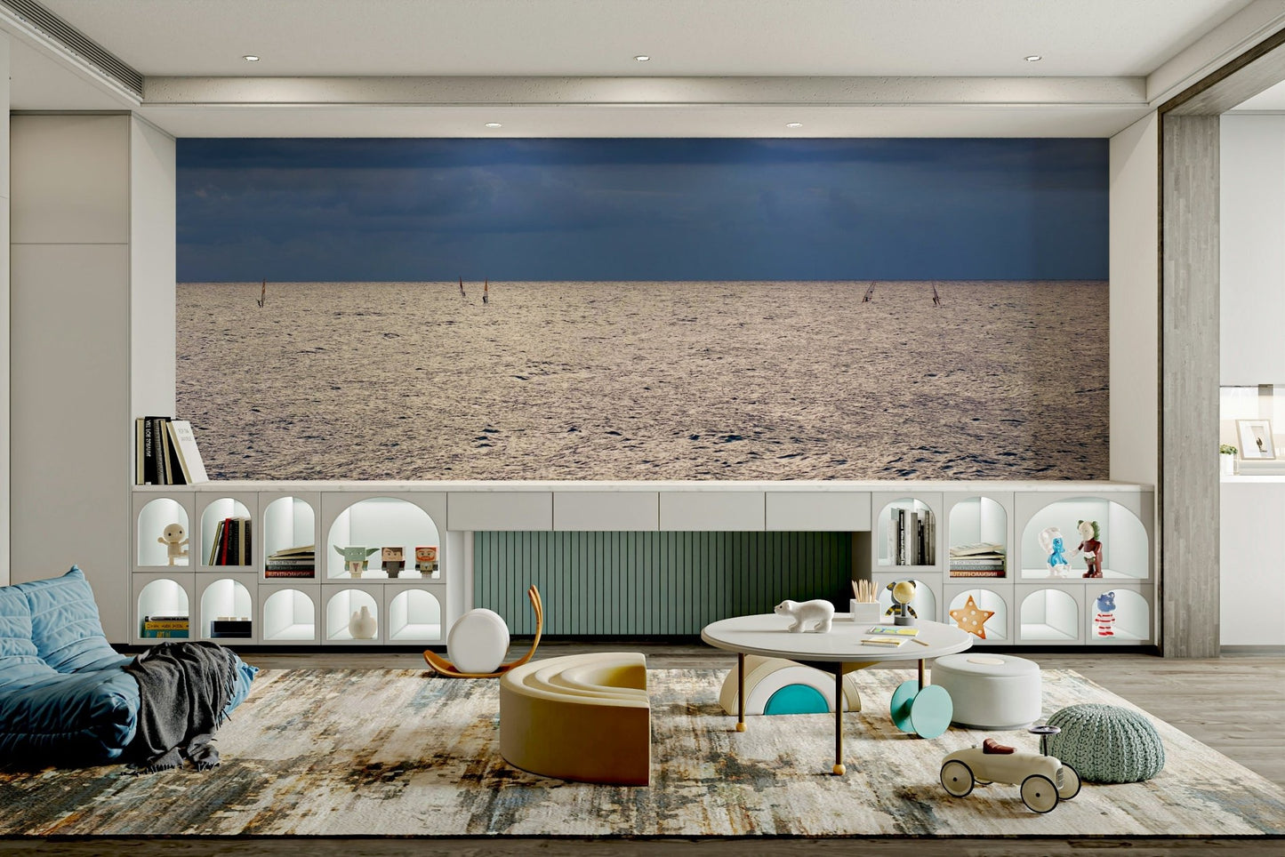 A beautiful wide-angle wall mural of the sea., GD4782