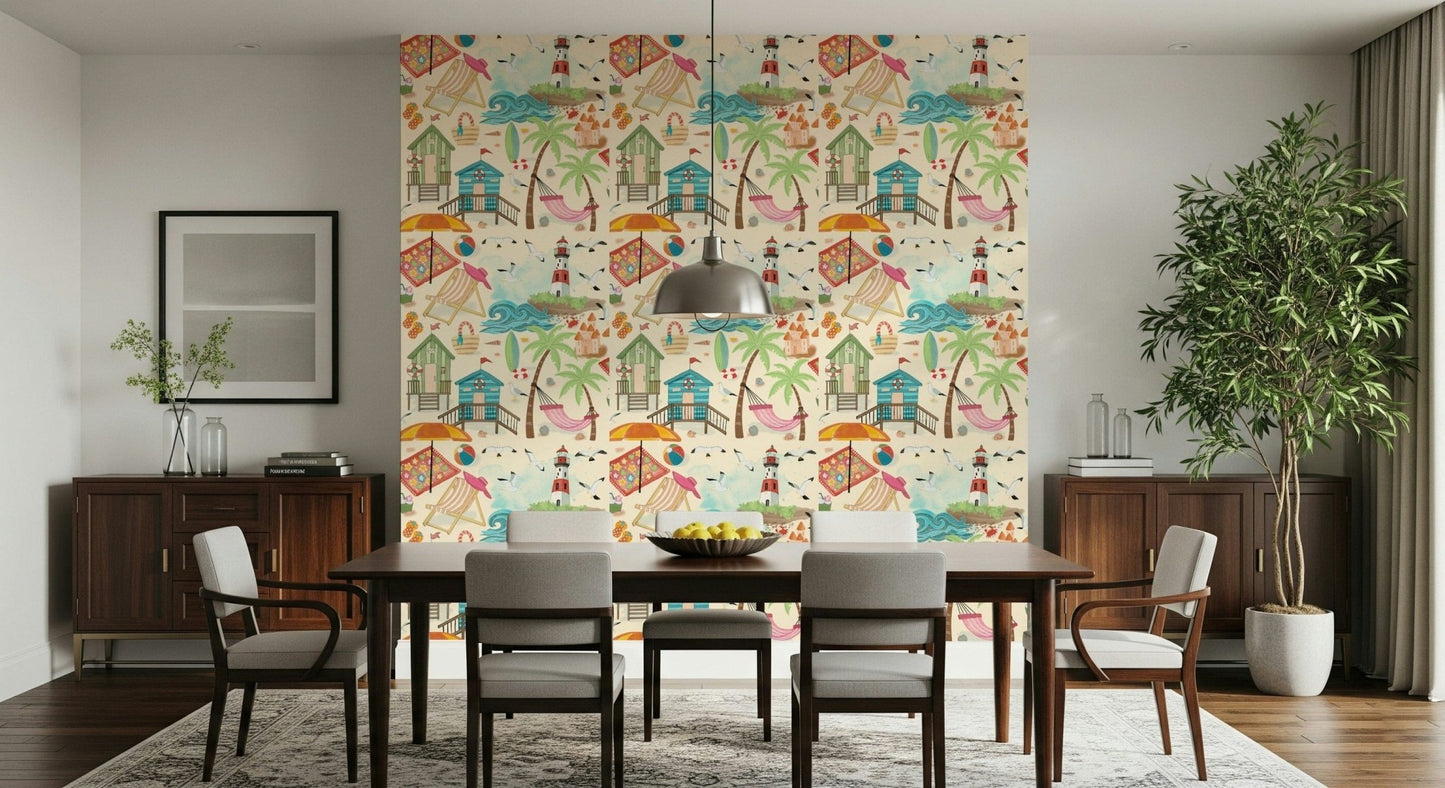 An artistic soft focus mural on minimalist wallpaper.