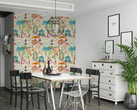 A calming underwater design wallpaper mural that defines a space.