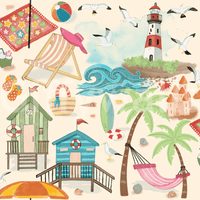 A tranquil abstract mural on the wallpaper.