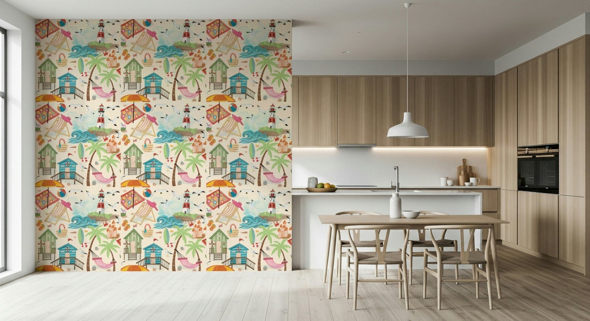 A beautiful modern art wall mural of delicate lines.