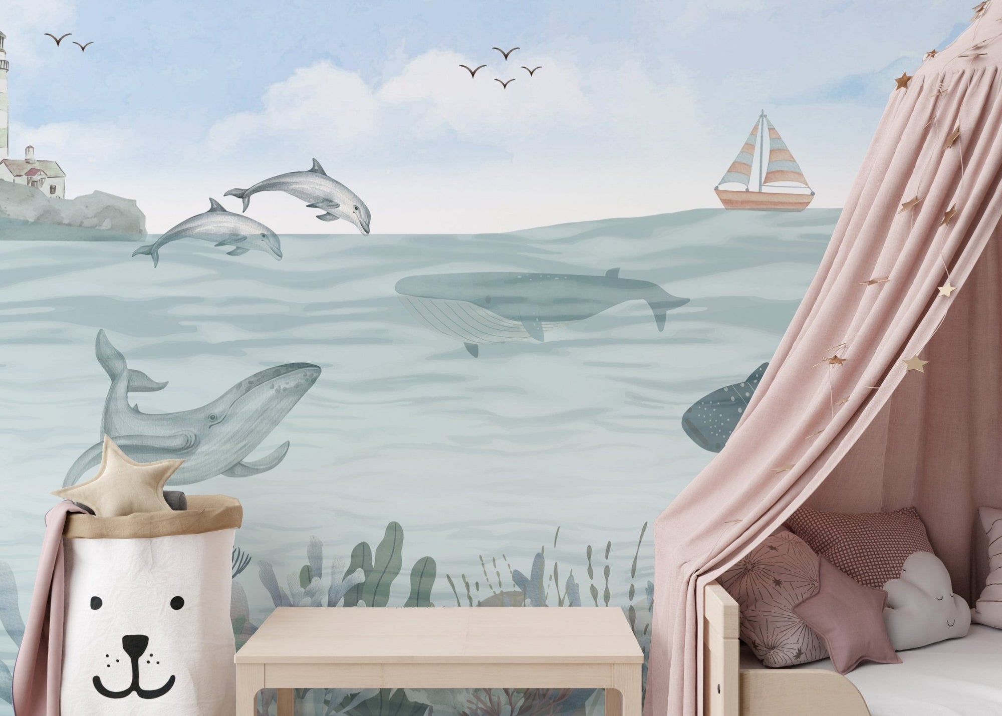 Seaside Orca Whale wallpaper, B893