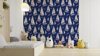 Coastal sailing scene wallpaper for walls

