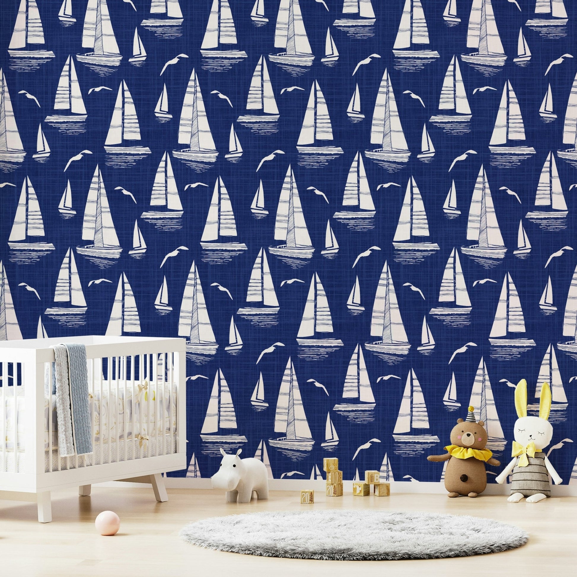 Close-up of seaside regatta wallpaper texture


