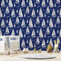Close-up of seaside regatta wallpaper texture

