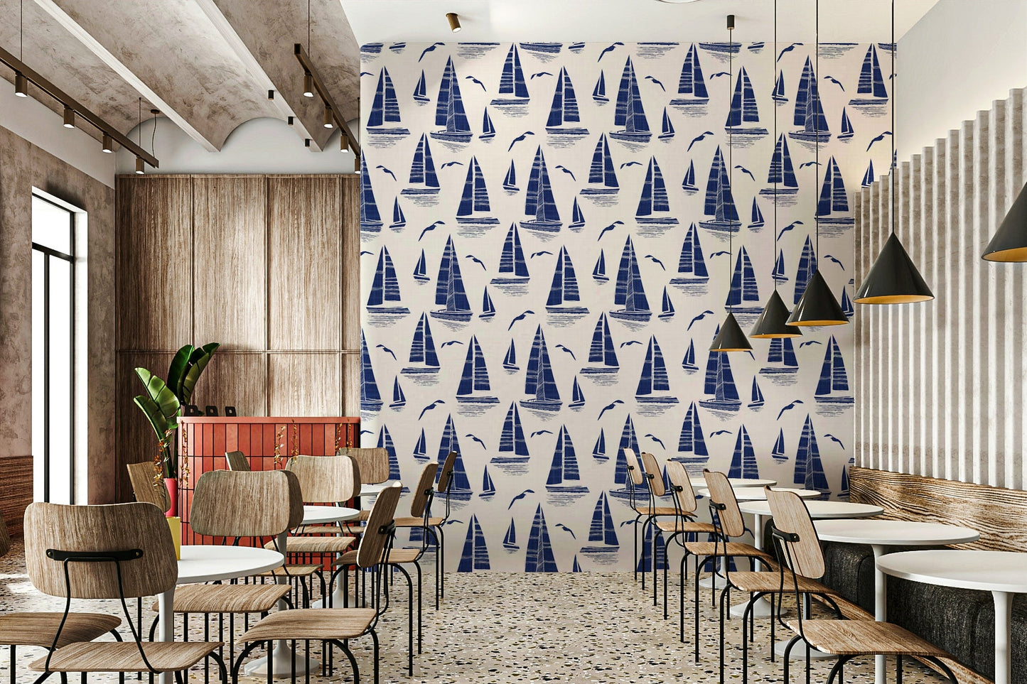 Stylish wallpaper for walls with maritime charm


