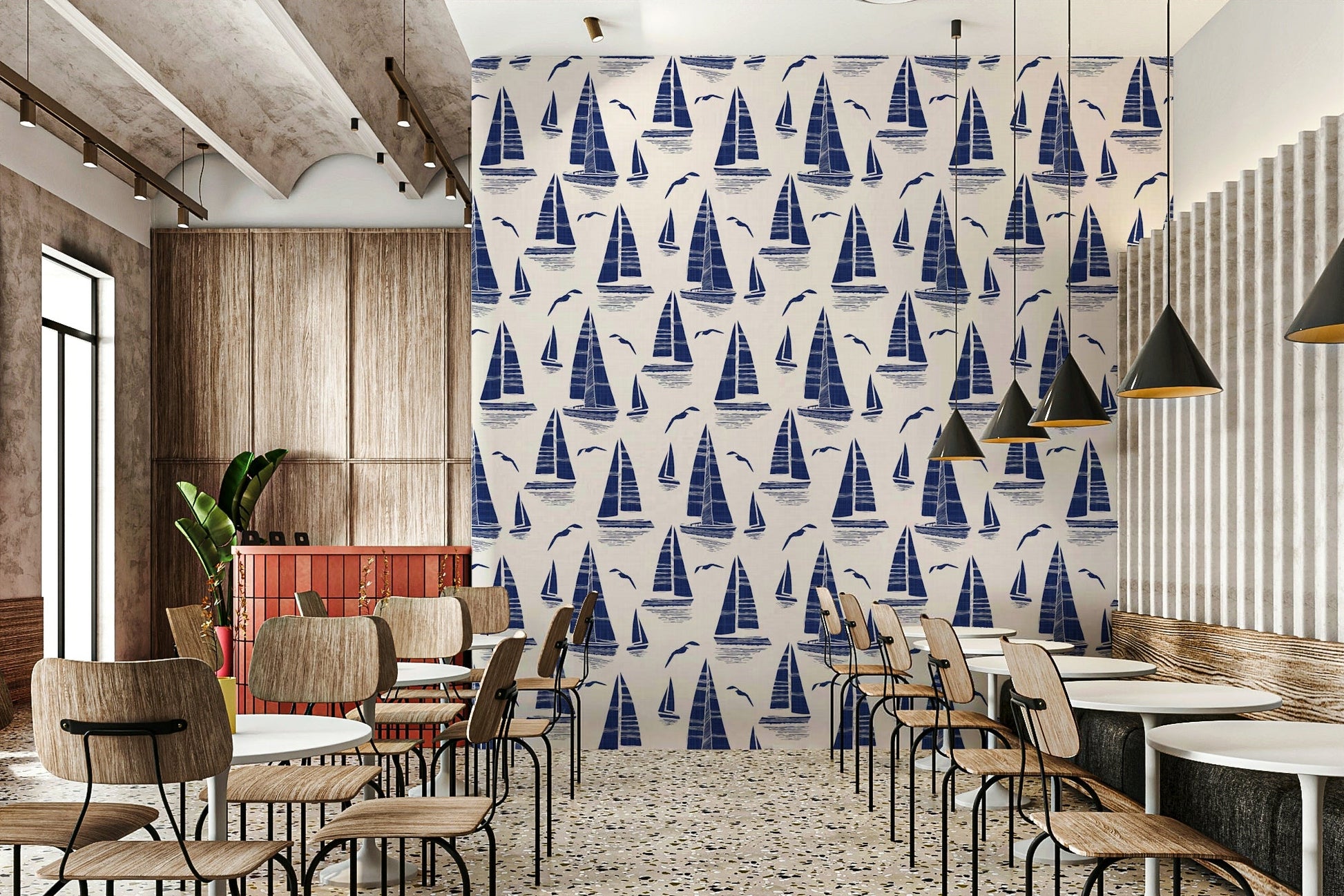 Stylish wallpaper for walls with maritime charm

