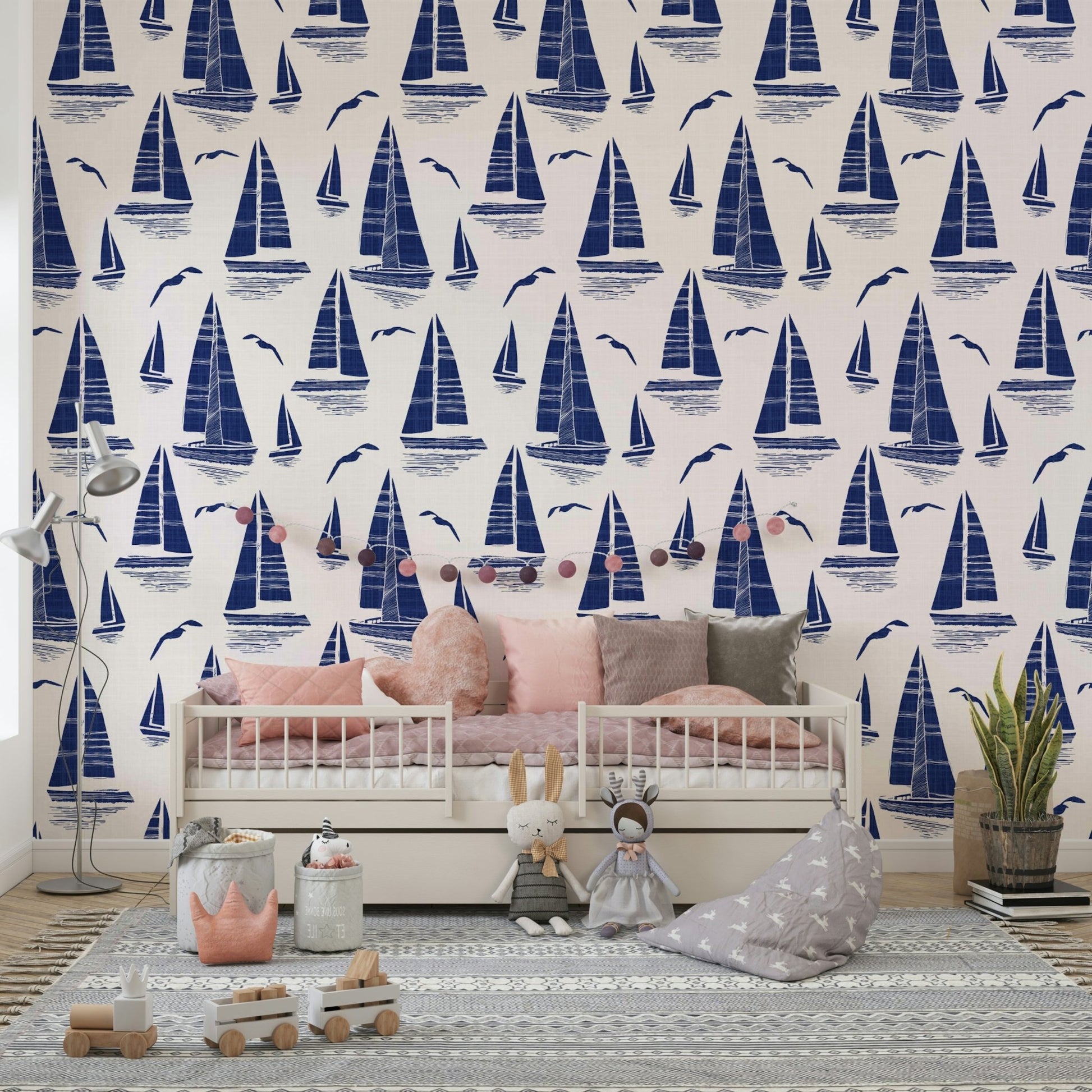 Durable wallpaper for walls with coastal design

