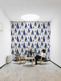 Close-up of maritime wallpaper texture

