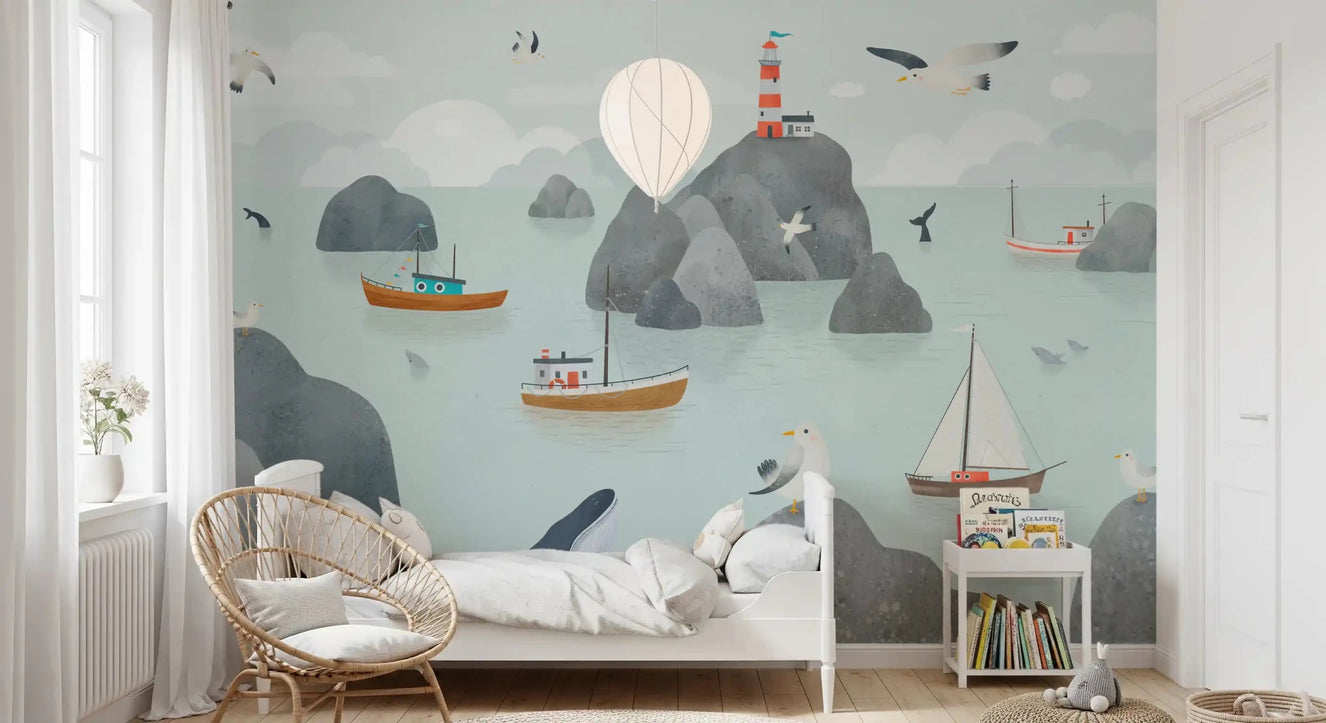 Seaside Stories Wall Mural with gentle water and sky detailsGD9196