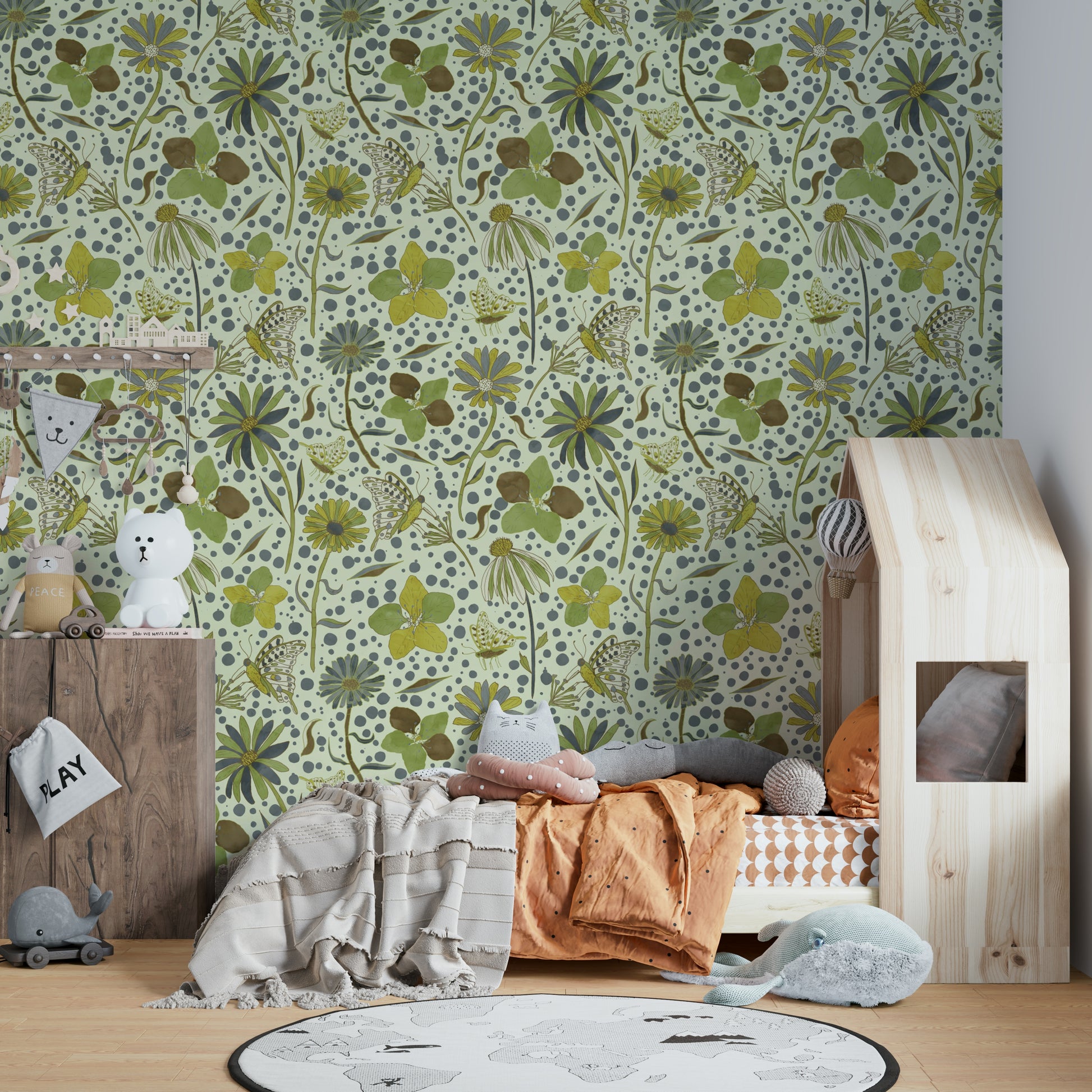 Secret Butterfly Green Wallpaper.

