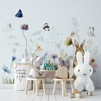 Beautiful Secret Garden Rabbits Wall Mural for bedrooms., GD1246