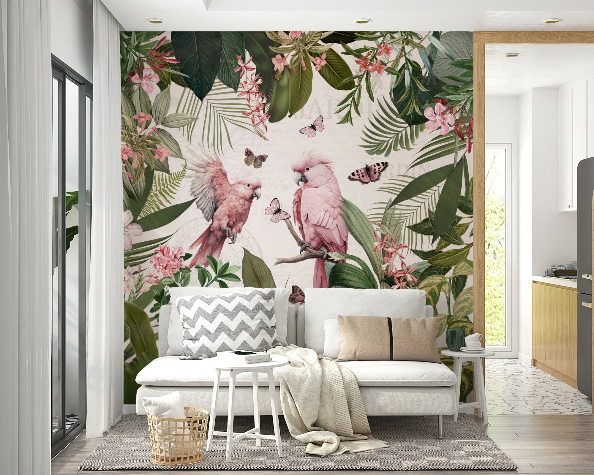 Secret Garden Rendezvous mural with floral details, GD1217
