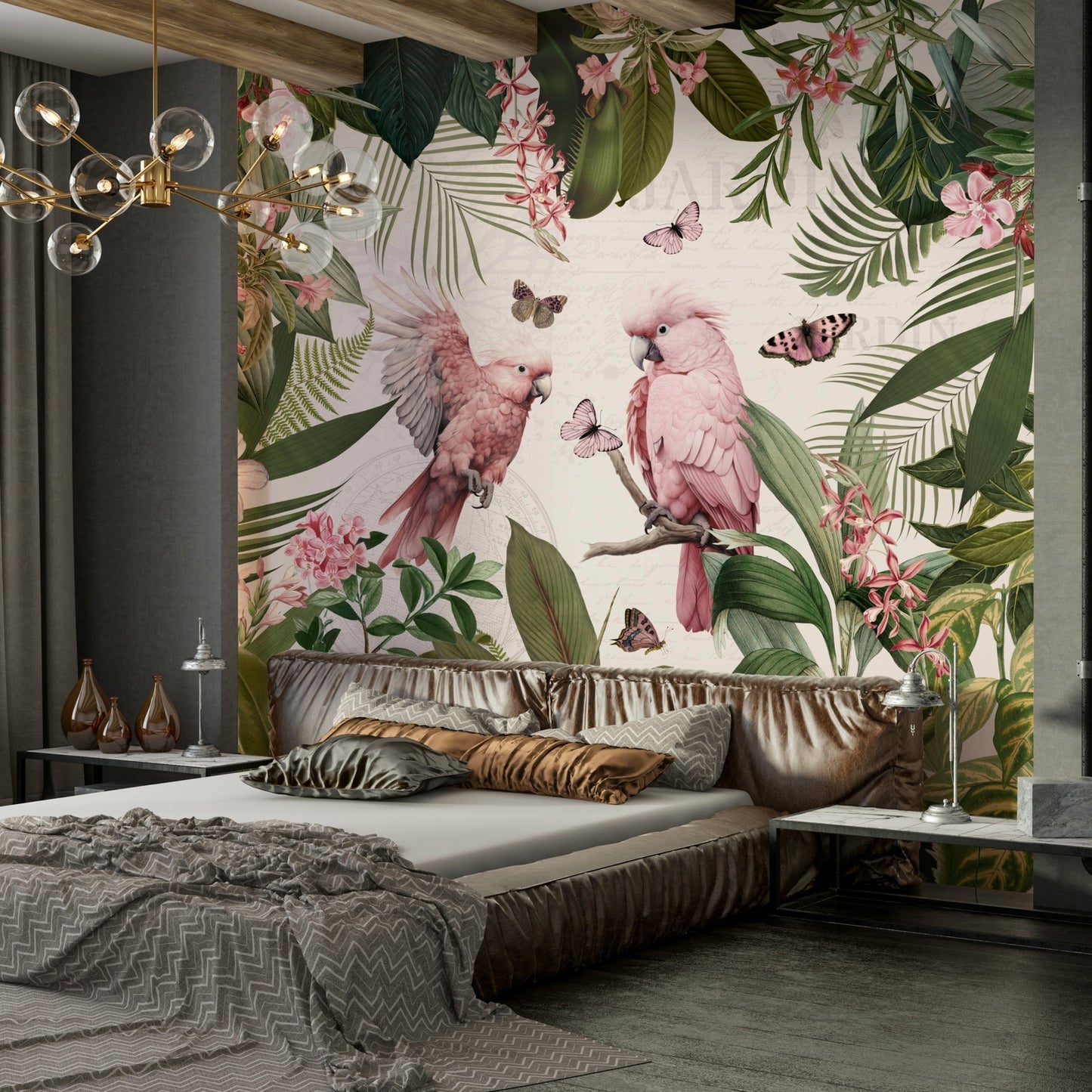 Whimsical garden wallpaper for quiet spaces

