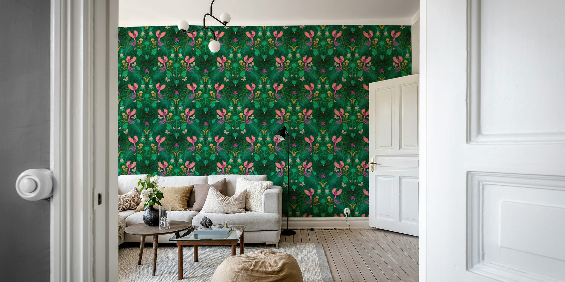 Delicate flower pattern wallpaper

