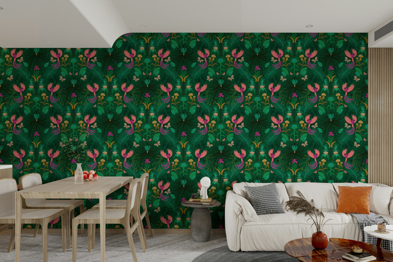 Soft floral wallpaper for walls

