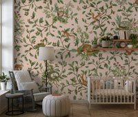 Bedroom background using the Secret Grove Wall Mural