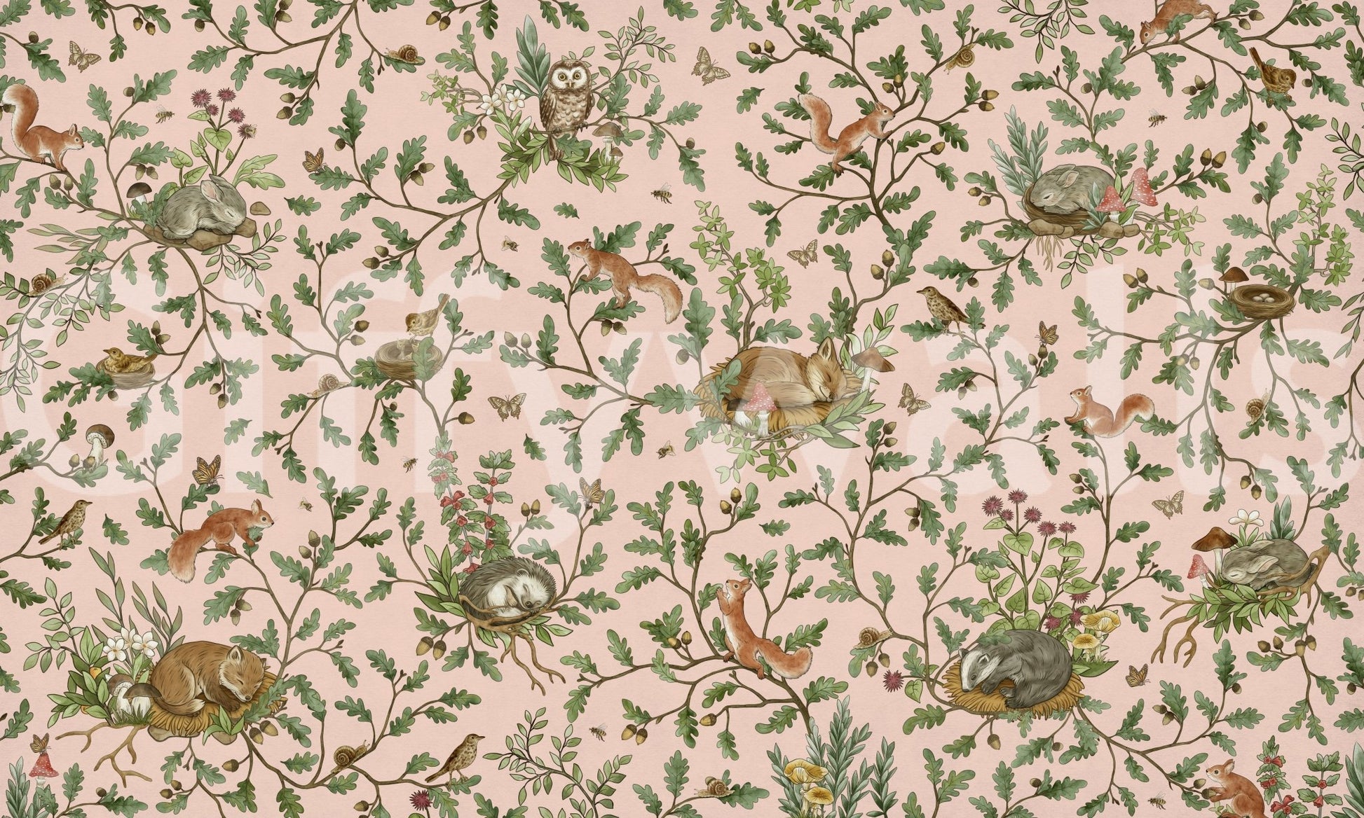 Forest ambiance created by the Secret Grove Wall Mural