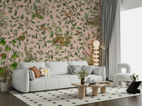 Dining space refreshed by the Secret Grove Wall Mural