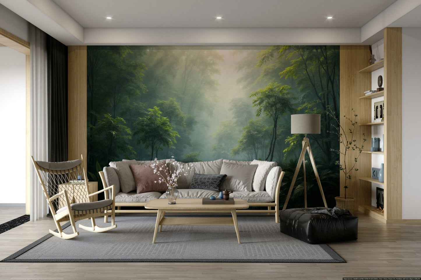 Dense foliage jungle wall mural

