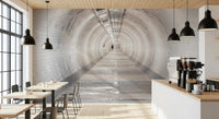 Tunnel perspective wall mural with Secret Passages visual depth