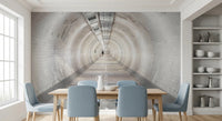 Dining area styled with Secret Passages wall mural perspective design