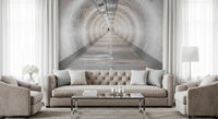 Secret Passages wall mural with long corridor and soft light