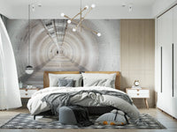 Bedroom space with Secret Passages wall mural and vanishing point