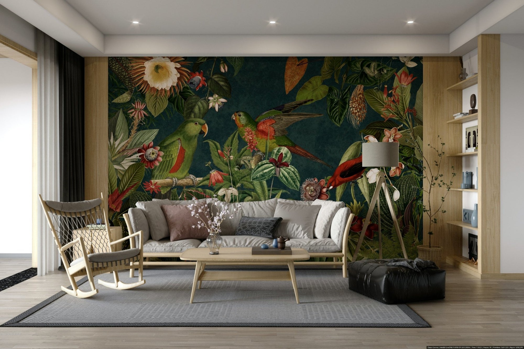 Secret Vintage Garden Wall Mural with Tropical Vibes, GD1179