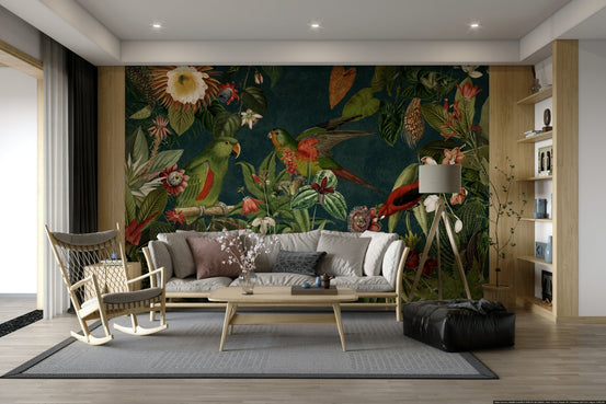 Secret Vintage Garden Wall Mural with Tropical Vibes, GD1179