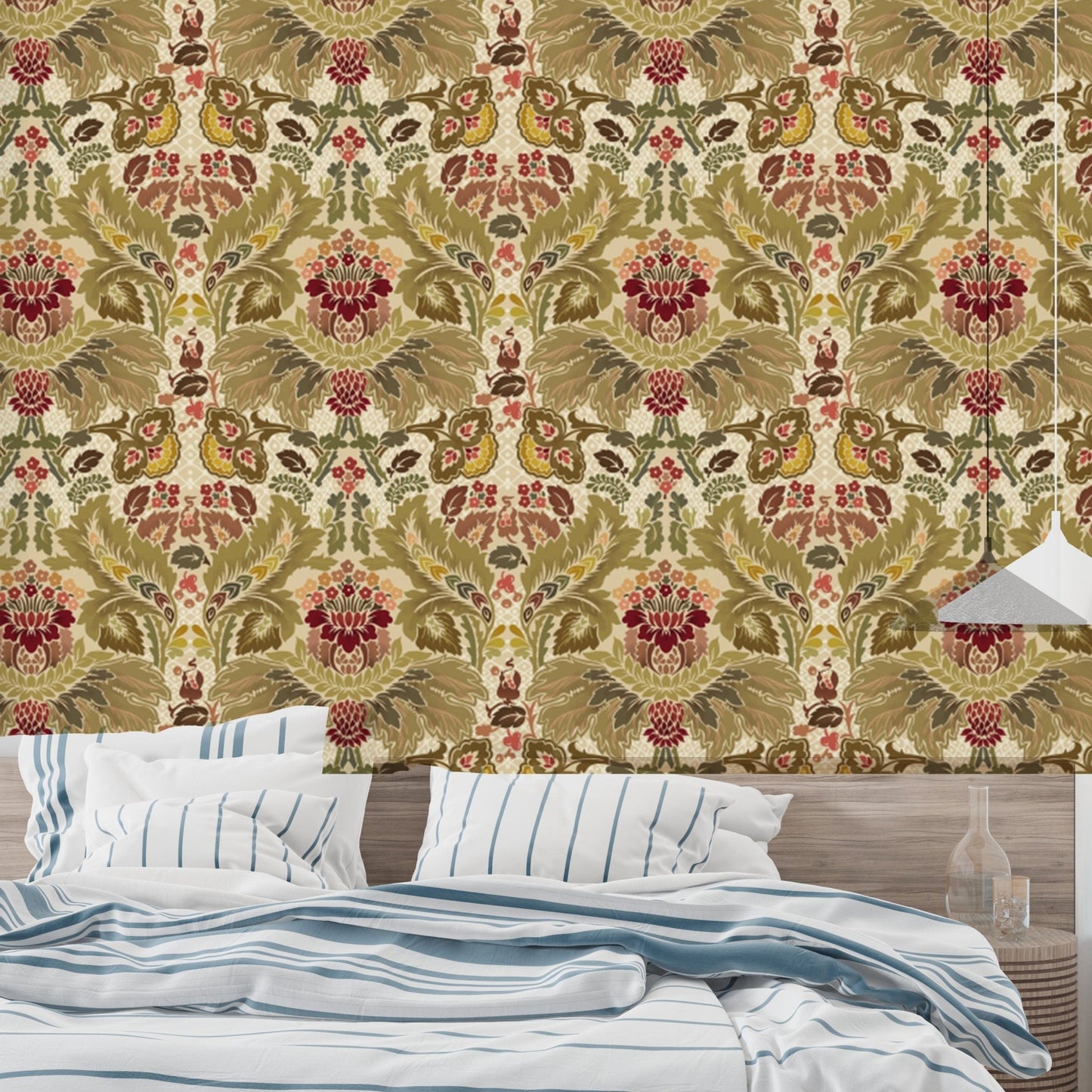 Regal Petals Damask wallpaper showcasing timeless floral elegance.
