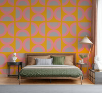 Geometric wall mural with Semi-Circle Pop design.