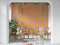 Stylish retro pop art wallpaper, a Semi-Circle Pop print.