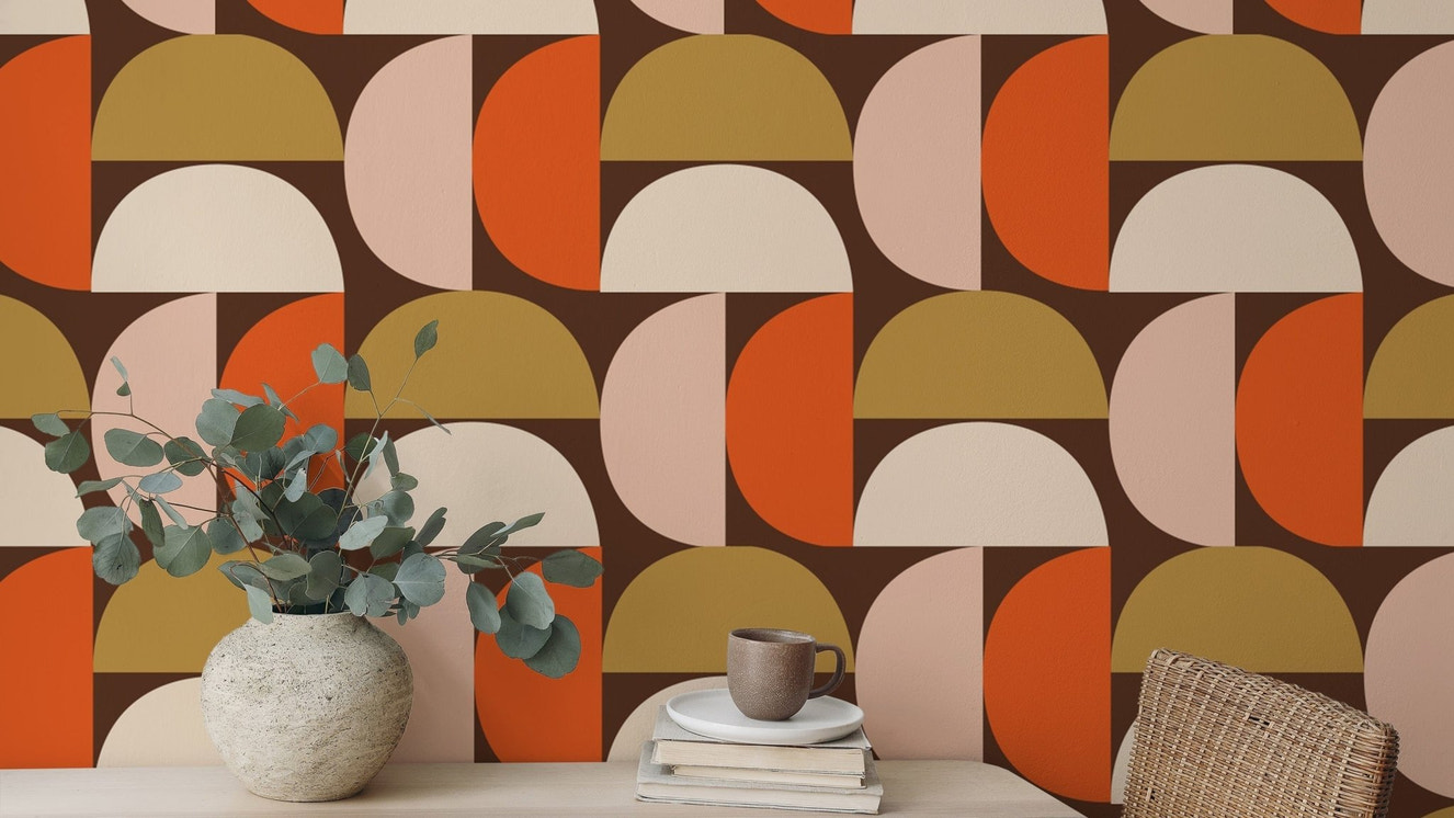Stylish Mindfulness Mod Dot Design Wallpaper for decor

