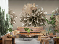 Neutral Sepia Dahlia Trio wall covering aesthetic close up photo