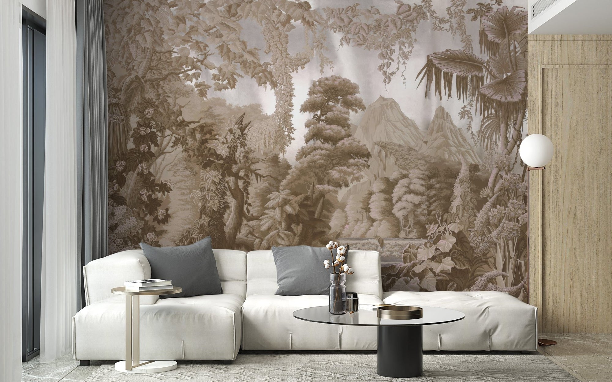 Sepia forest wallpaper for nature vibes, C124