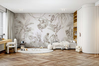 Tropical leaves on Sepia Jungle Reverie Wall Mural, GD1234