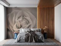 Sepia Rose Wall Mural showcasing velvety petals on large format.