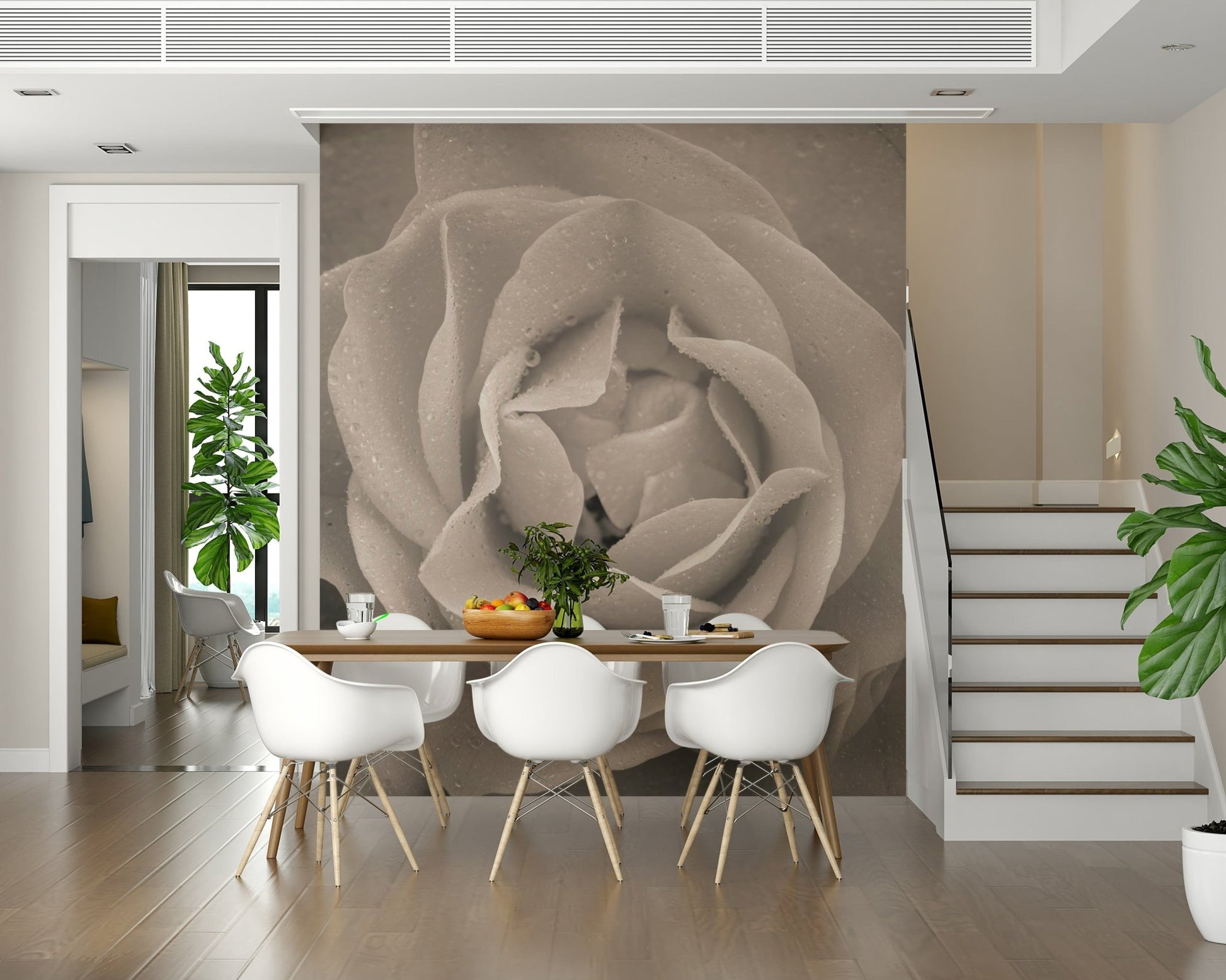 Sepia Rose exhibiting soft shadows for a dramatic wallpaper effect.