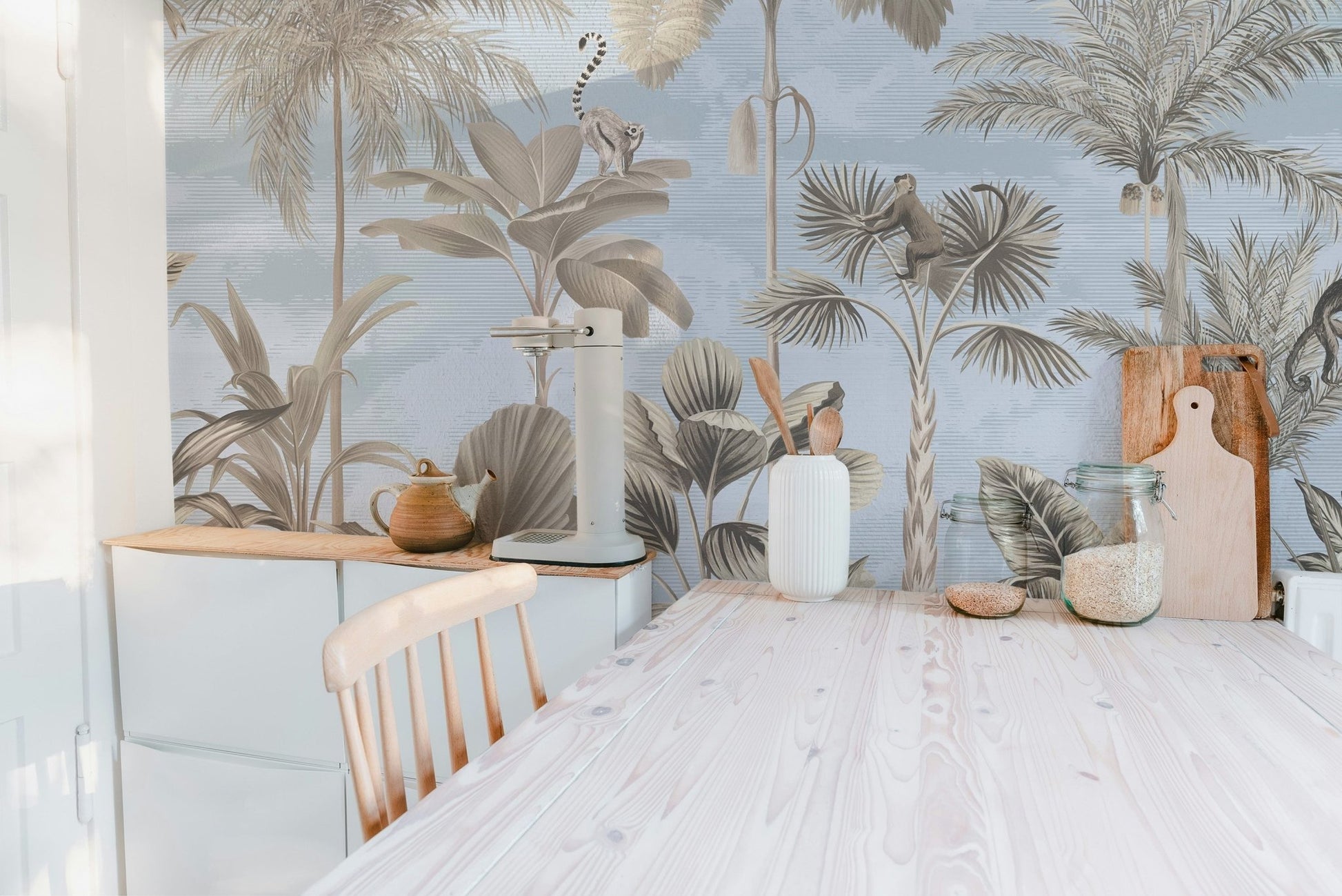 Treetop ballet wallpaper in sepia tones C290
