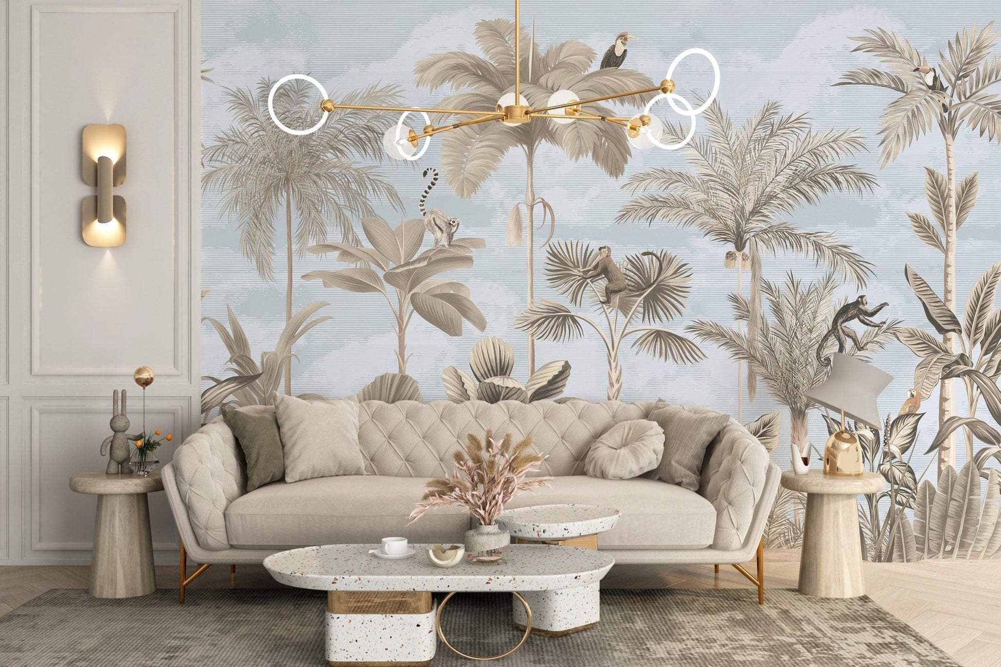 Artistic sepia treetop bedroom wall decor C290